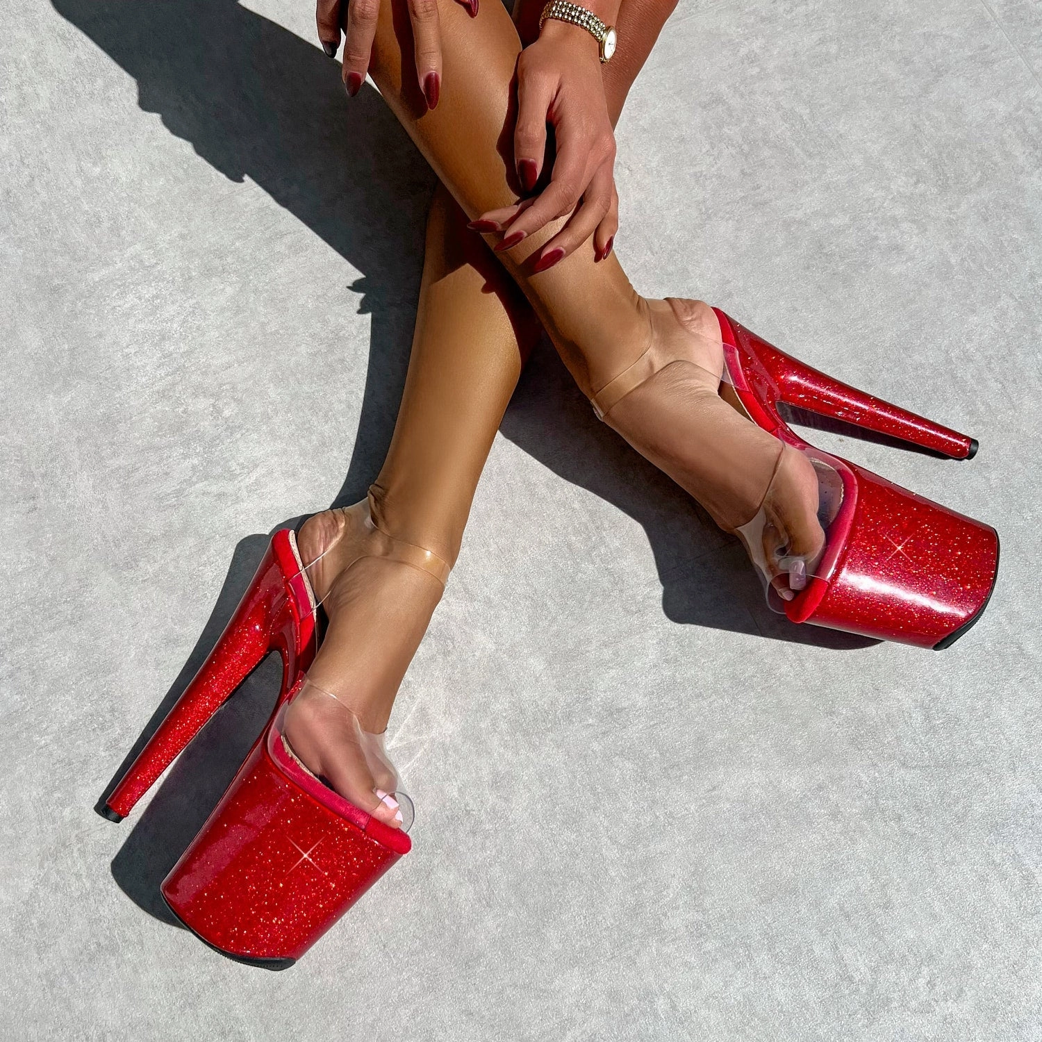 The Glitterati Classic Stiletto - Kansass - 8 INCH Beautiful Legs High Heels