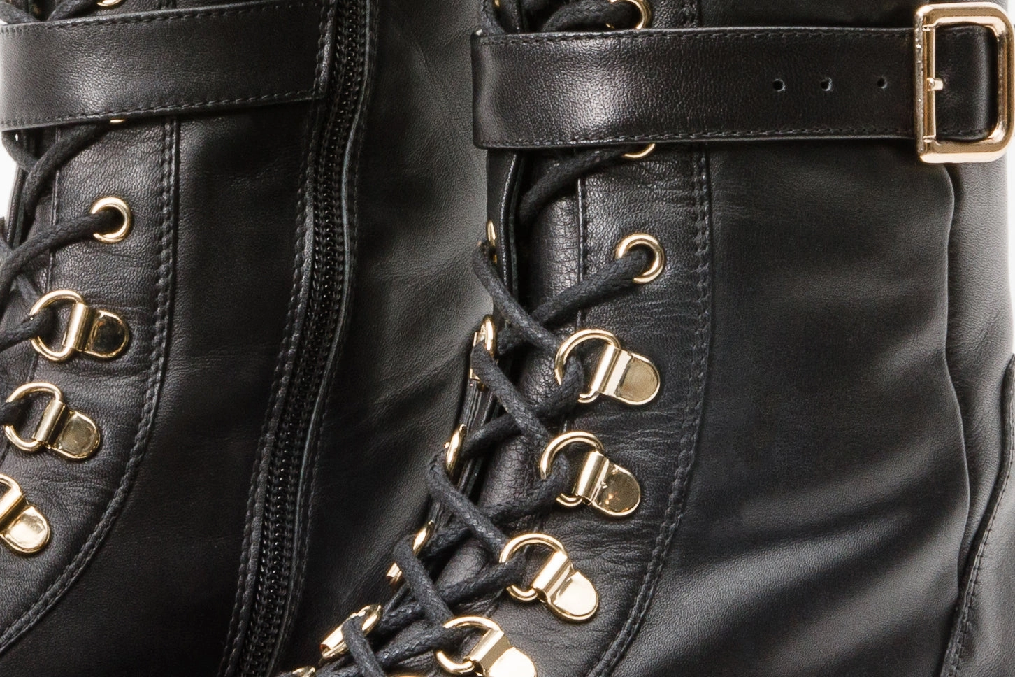 Knee High Narrow Calf Boots The Istinye Black Leather Knee High Lace-Up Women Boot Limited Edition