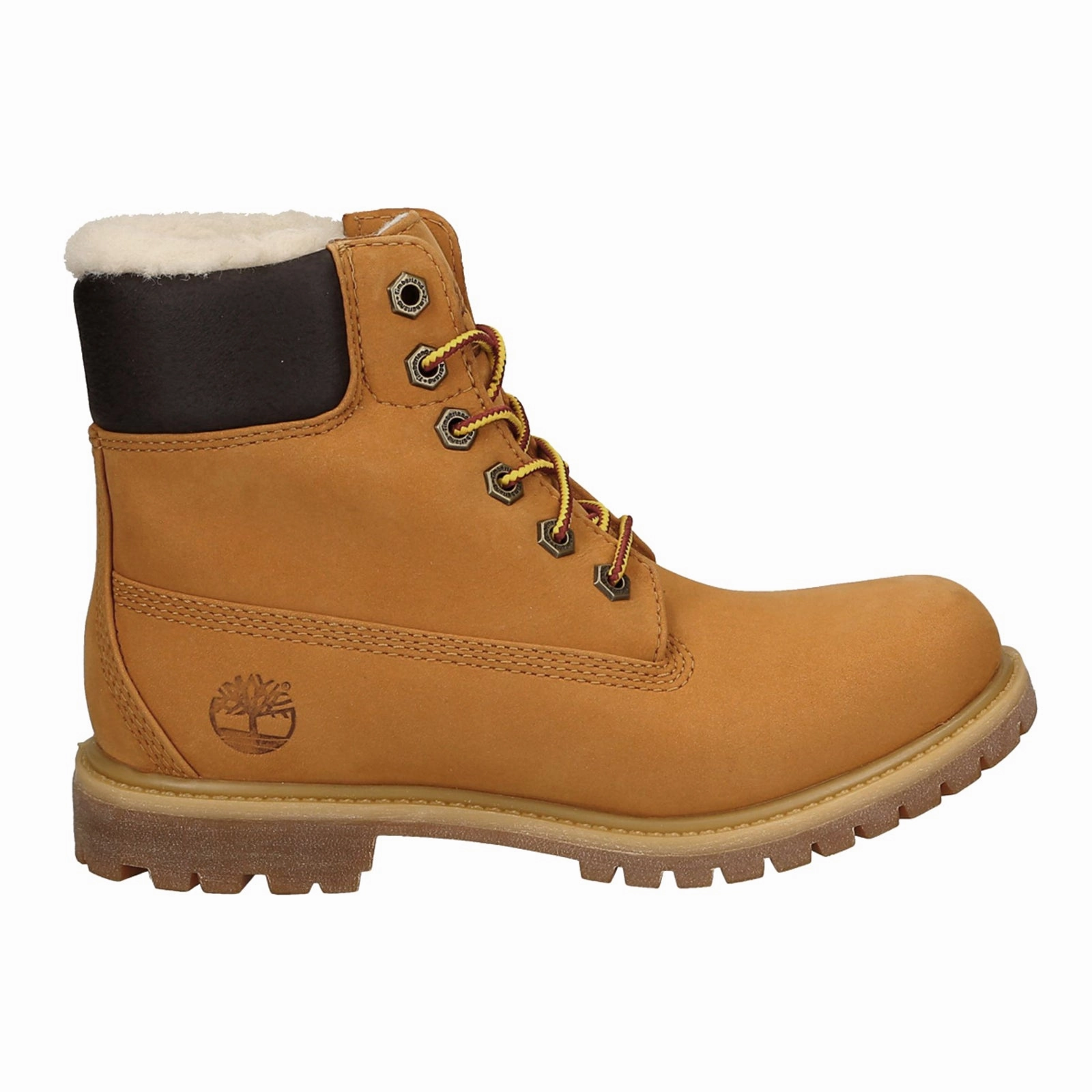 Timberland 6 Premium Shearling Nubuck Women's Lace Up Wheat Boots Comfortable Desert Combat Boots