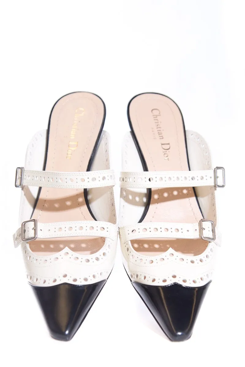 High Heels Sexy Dior White & Black Kitten Heels SZ 39.5