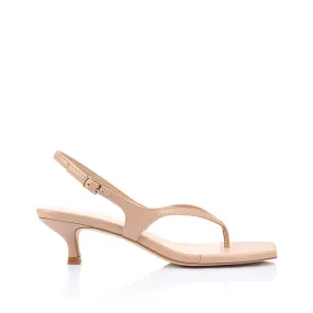 High Heeled Clogs Marnie Kitten Heel Sandals - Beige