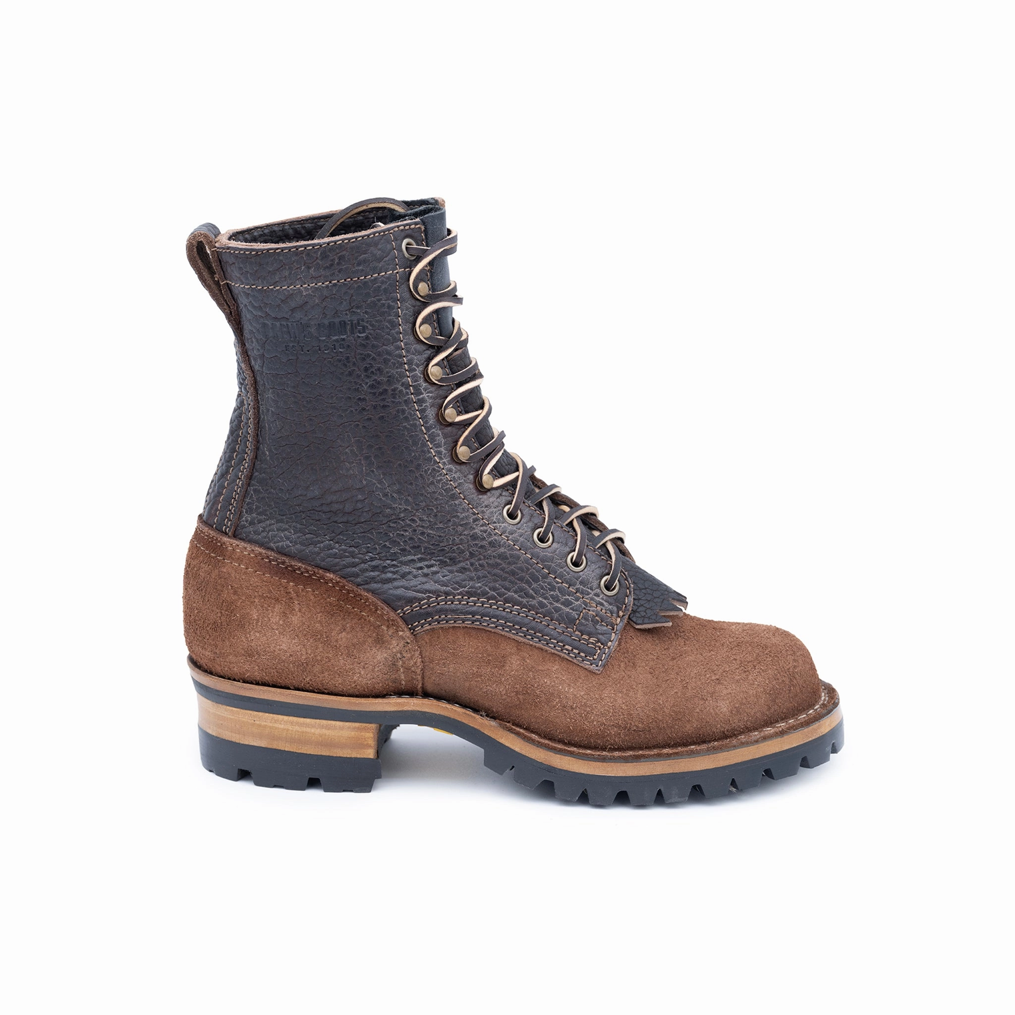 Drews 8-inch Bison Logger - Mahogany Pull On Soft Toe Work Boots