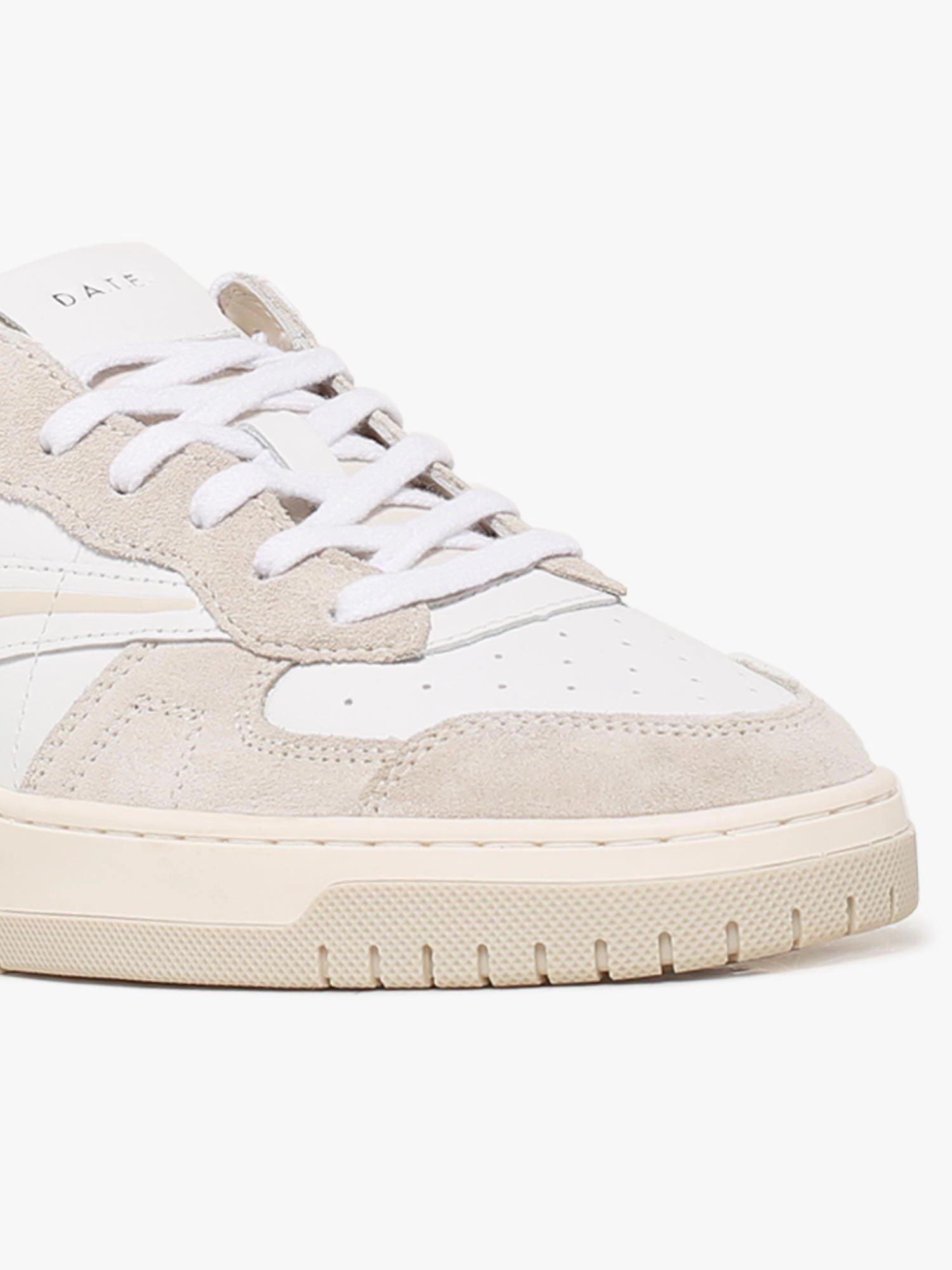 Torneo White Beige leather Silver Shoes Flat