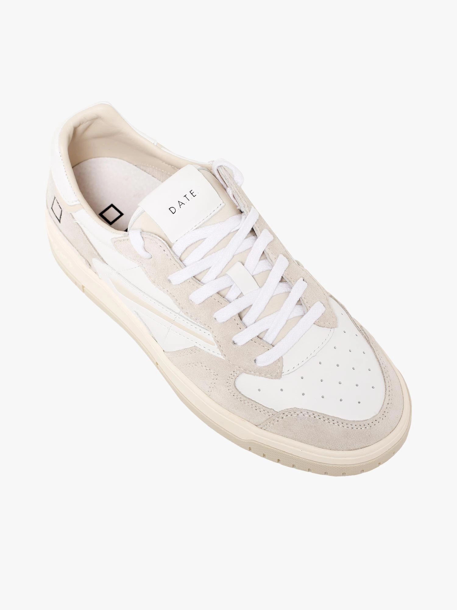 Torneo White Beige leather Running Shoes For Beginners With Flat Feet