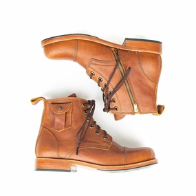 MK211285 - Heritage Luxe Boots Brown [Women's Leather Boots] Knee High Combat Boots Platform