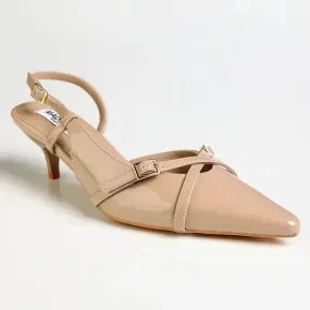 Madison Maddie Kitten Heel - Nude High Heels Satin