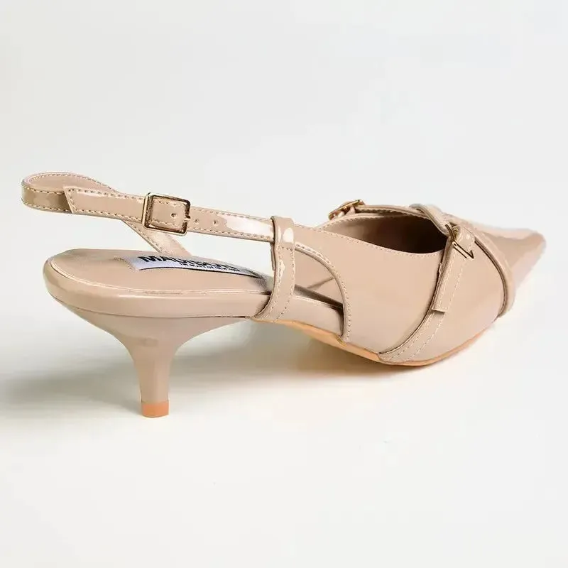 Medium High Heels Madison Maddie Kitten Heel - Nude
