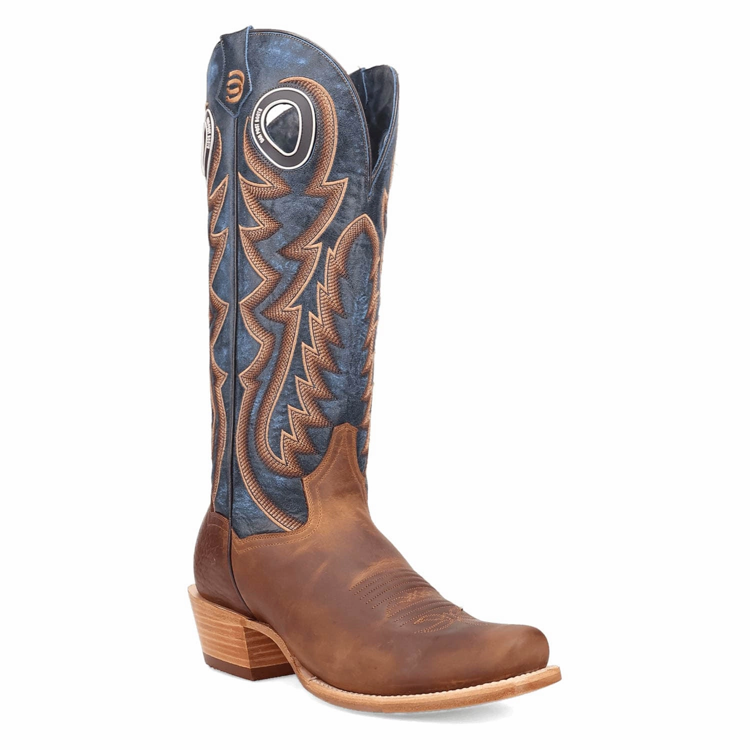 Walmart Snow Boots Dan Post Mens Bucky Tan/Blue Leather Cowboy Boots