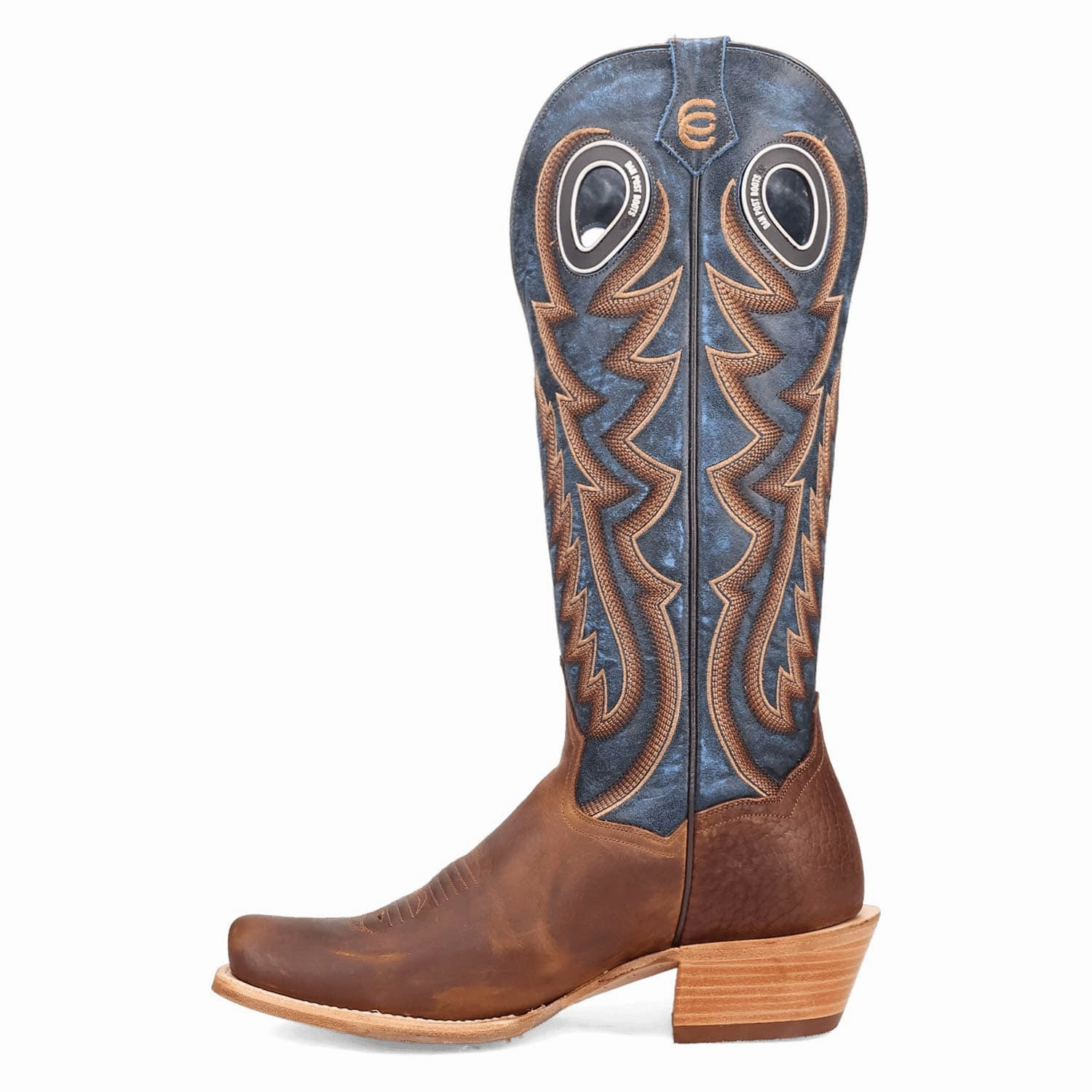 Leather Boots Sale Dan Post Mens Bucky Tan/Blue Leather Cowboy Boots