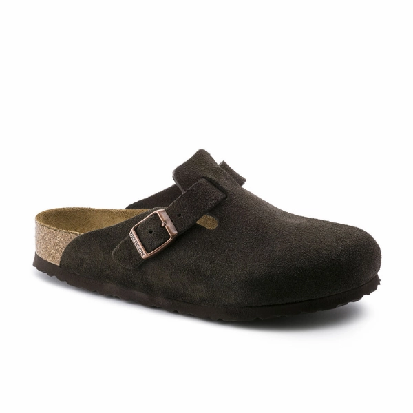 Dsw Arizona Birkenstock Women's Boston Soft Footbed Suede Leather Mocha