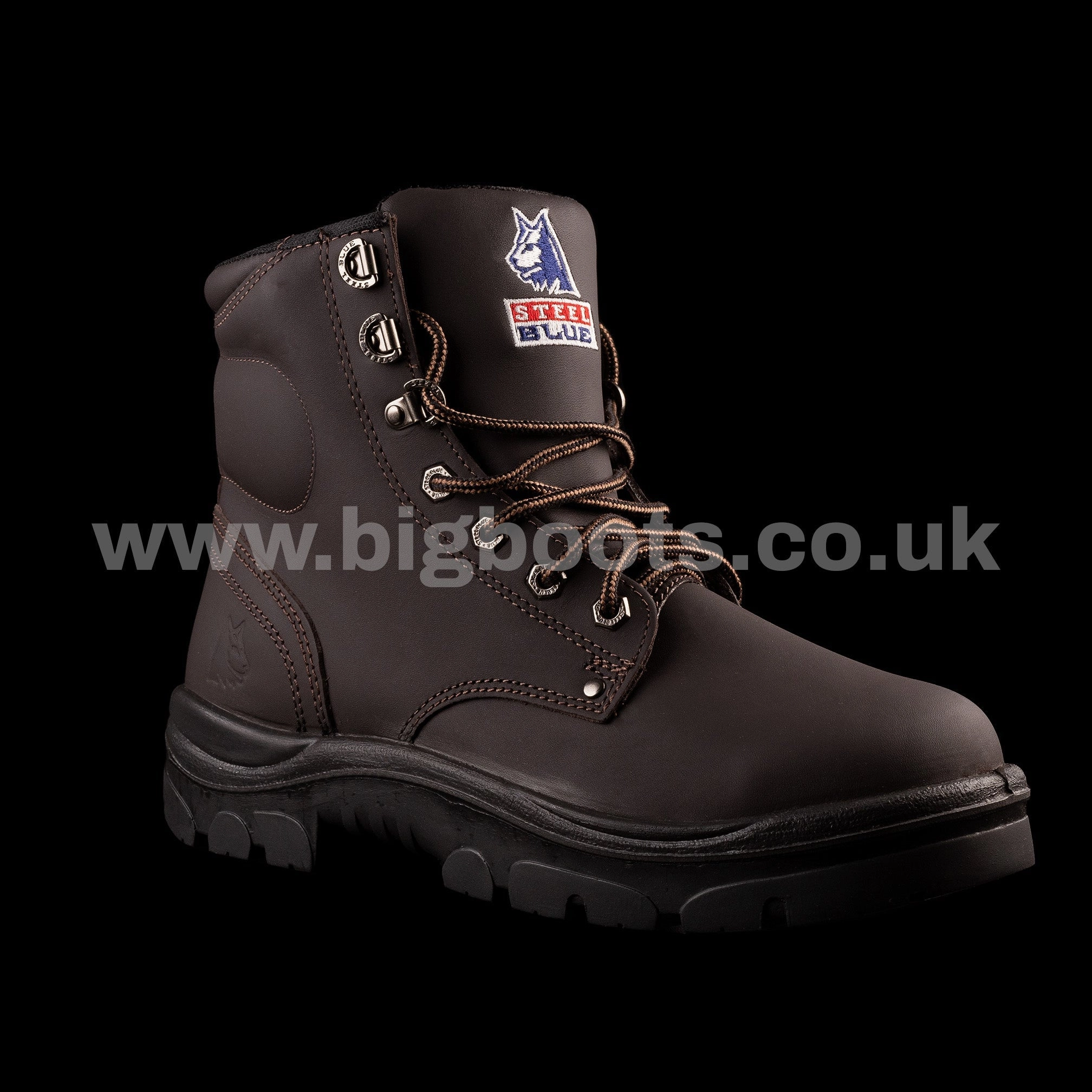 Work Boots No Lace Steel Blue Argyle Mens Work Boots - Claret S3