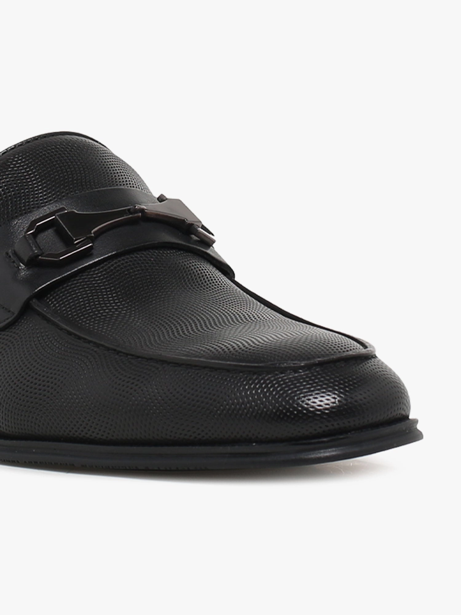 Winter Wedding Shoes Flats Tyre Black Embossed Leather