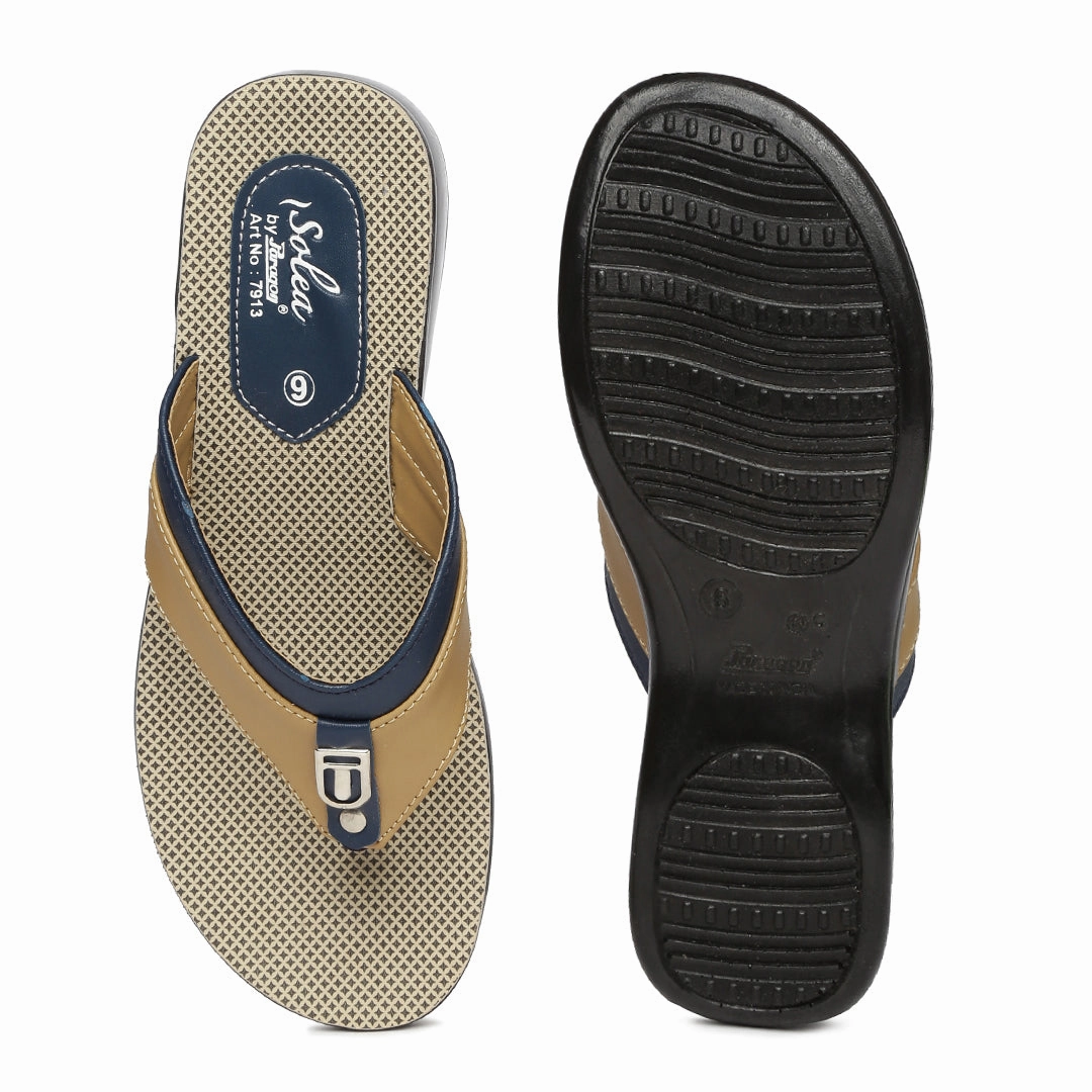 Paragon PU7913L Women Stylish Lightweight Flipflops | Comfortable soles| Casual & Trendy Slippers | Indoor & Outdoor Wedge Sandals With Arch Support
