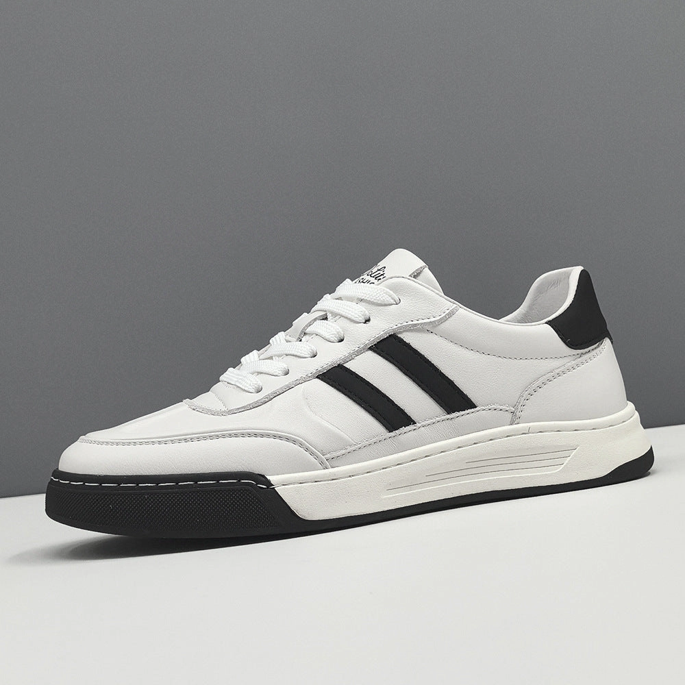 Men Fashion Leather Flat Casual Skate Shoes Shoe Clips For Flats