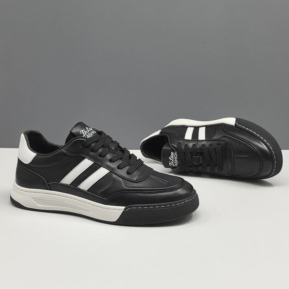 Flat Base Shoe Molding Men Fashion Leather Flat Casual Skate Shoes
