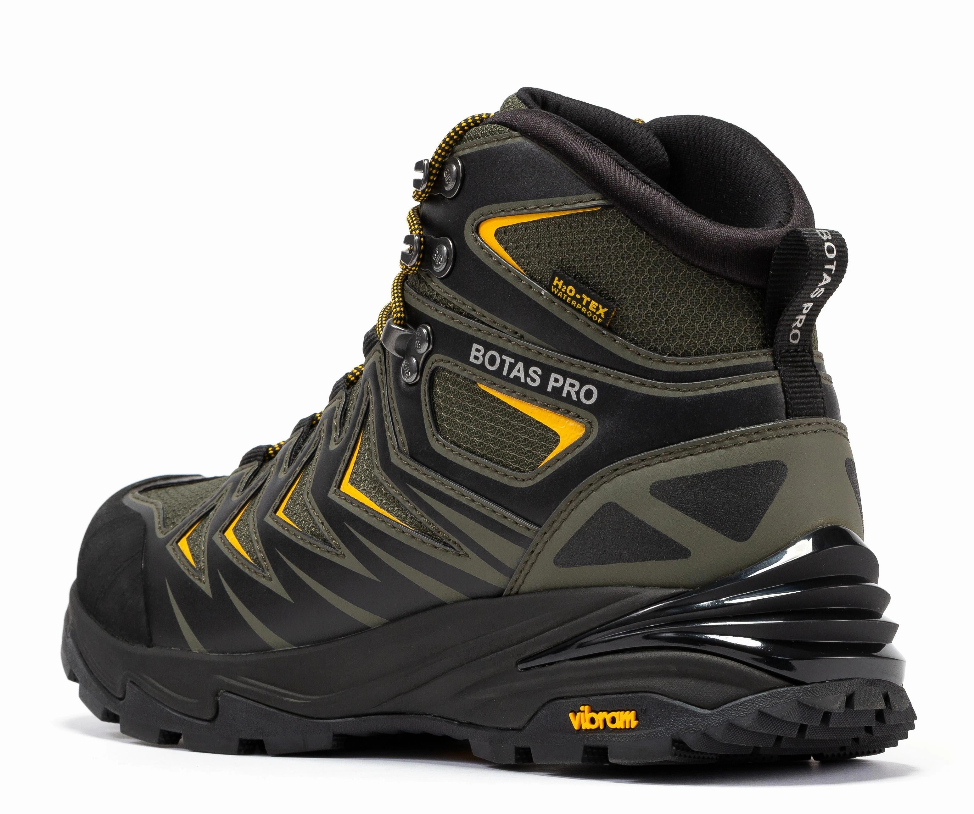 Work Boot Vs Hiking Boot Botas Pro Metallic Green 6 Inch Waterproof Hiking Boots with VIBRAM Traction Lug Outsole  BP22111