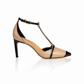 Desiree Black / Creme Low High Heel Shoes