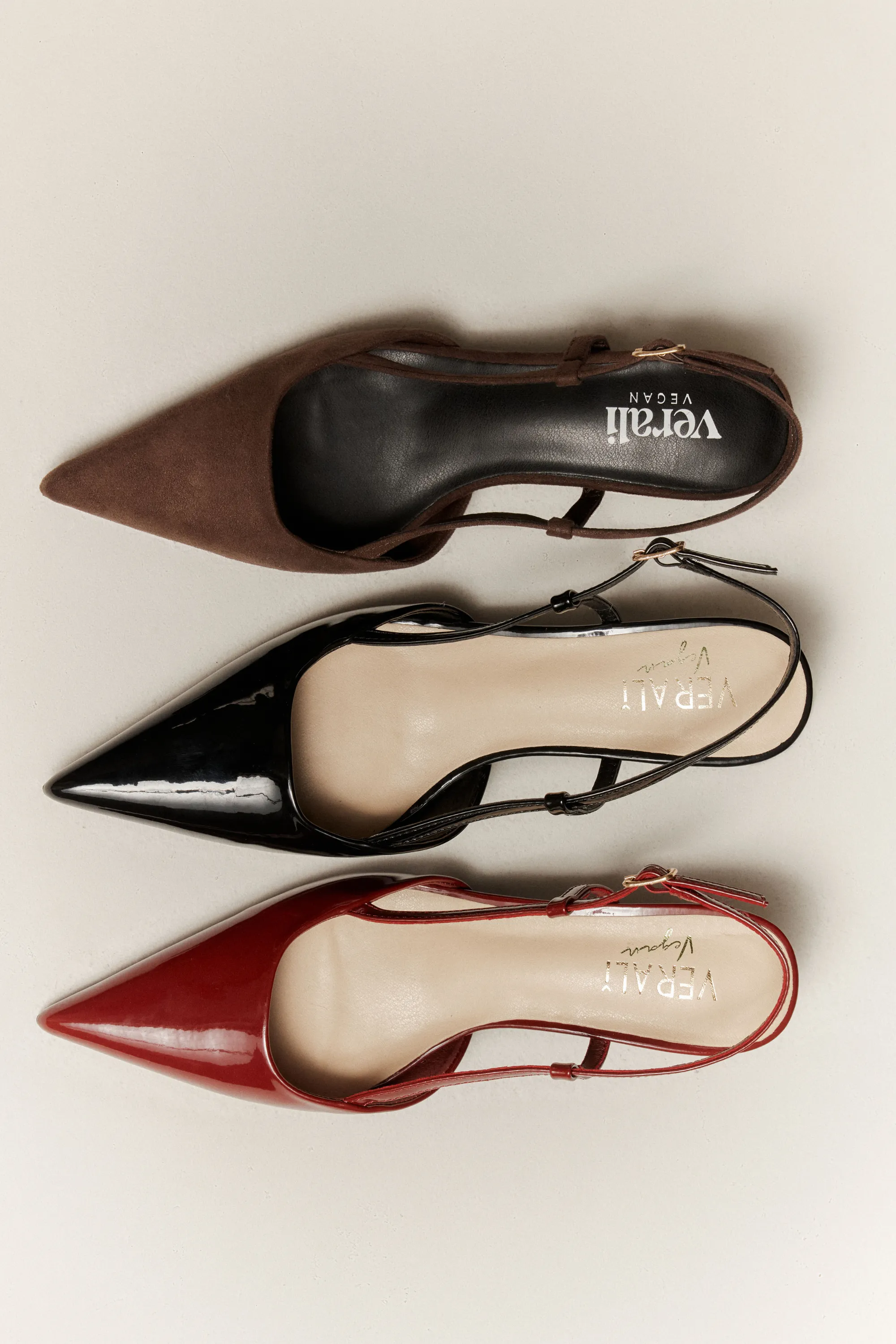 Bling Bling High Heels Lucas Slingback Kitten Heels - Chocolate Brown Micro