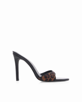 Suede High Heel Shoes QUINBY - LEOPARD-BLACK