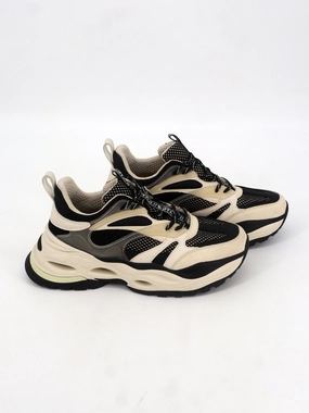 Men's Textured Running Shoes,Beige/Black Fitted Running Shoes