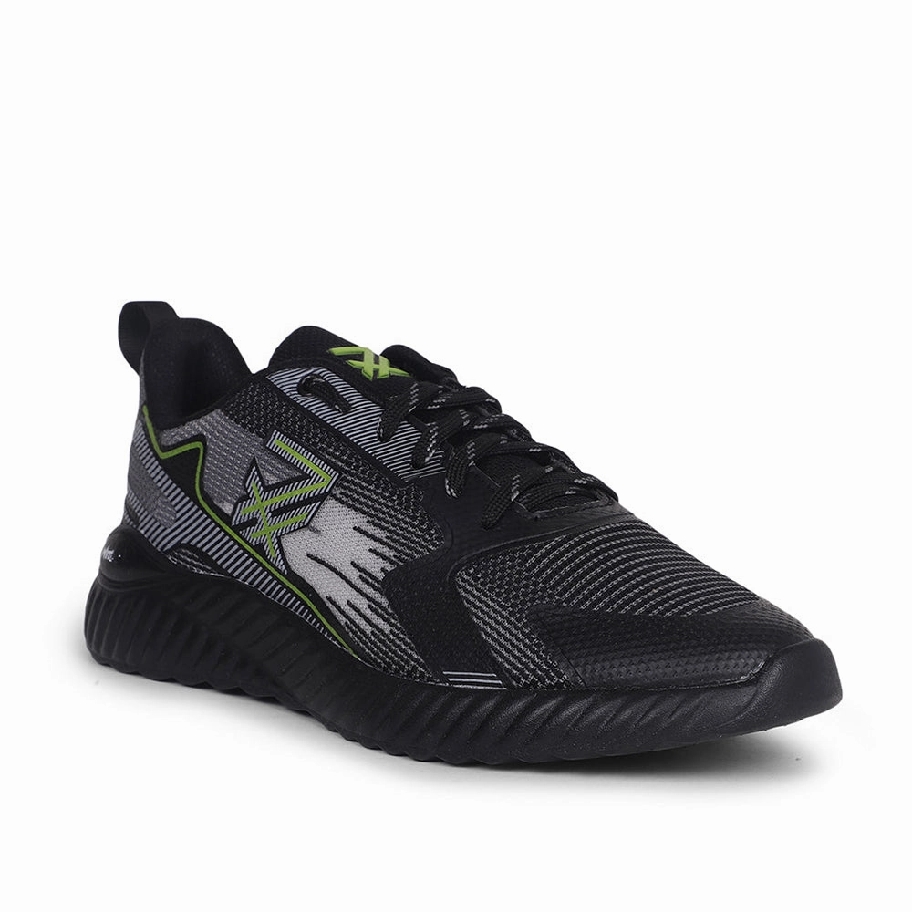 Leap7x Black Sports Lacing Walking Shoes For Men NITSOFT-1E By Liberty Best Comfy Walking Shoes