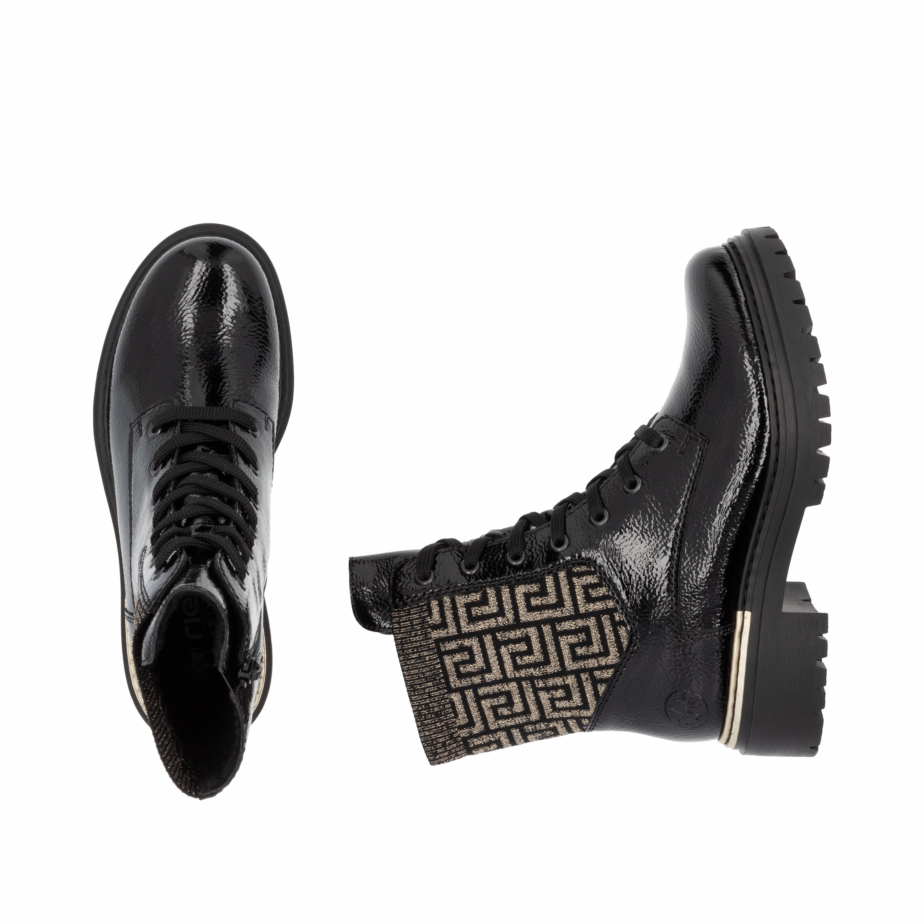 Nerogiardini Combat Boots Rieker Womens Boot 72607-00 Blac Combi