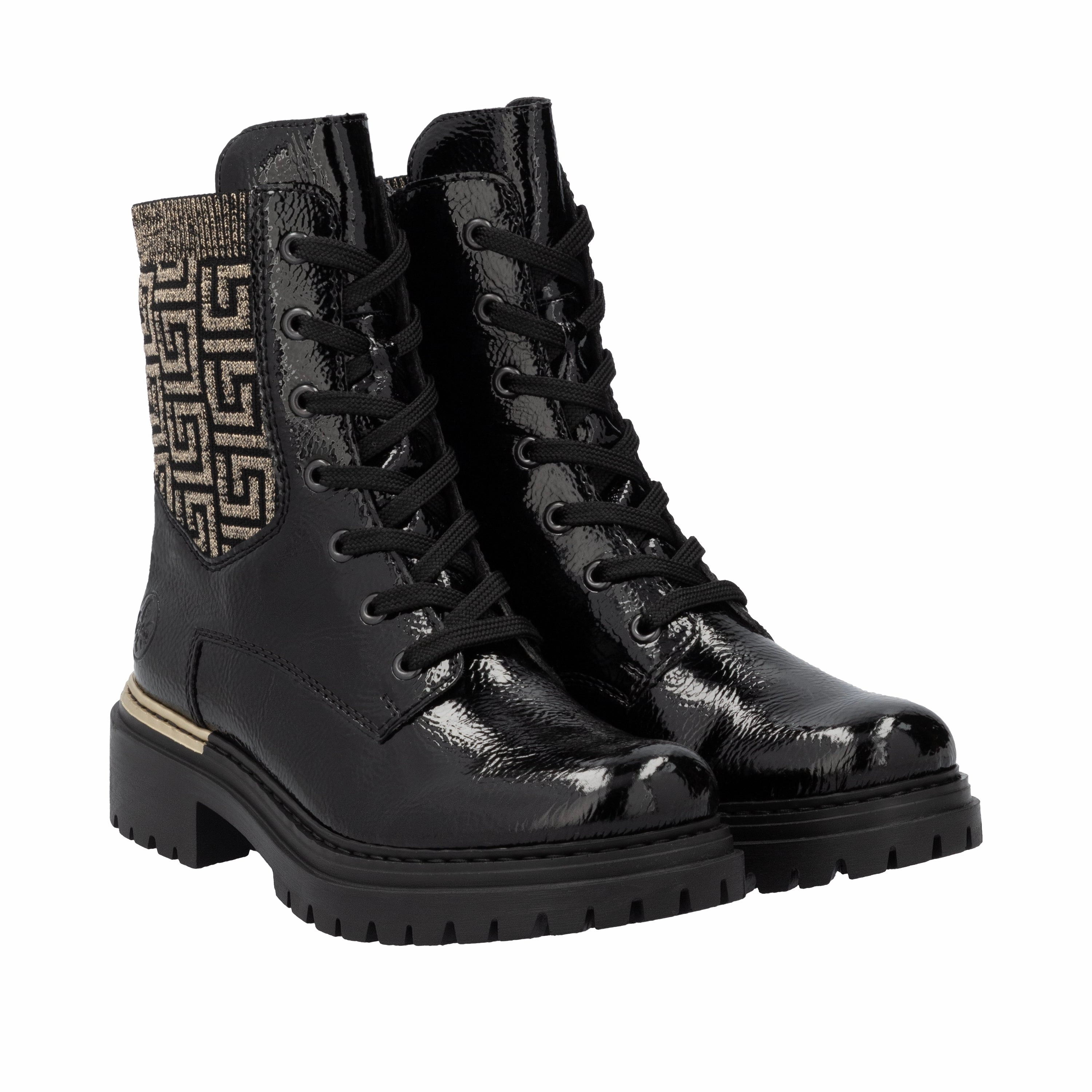 Rieker Womens Boot 72607-00 Blac Combi Mark Iii Combat Boots