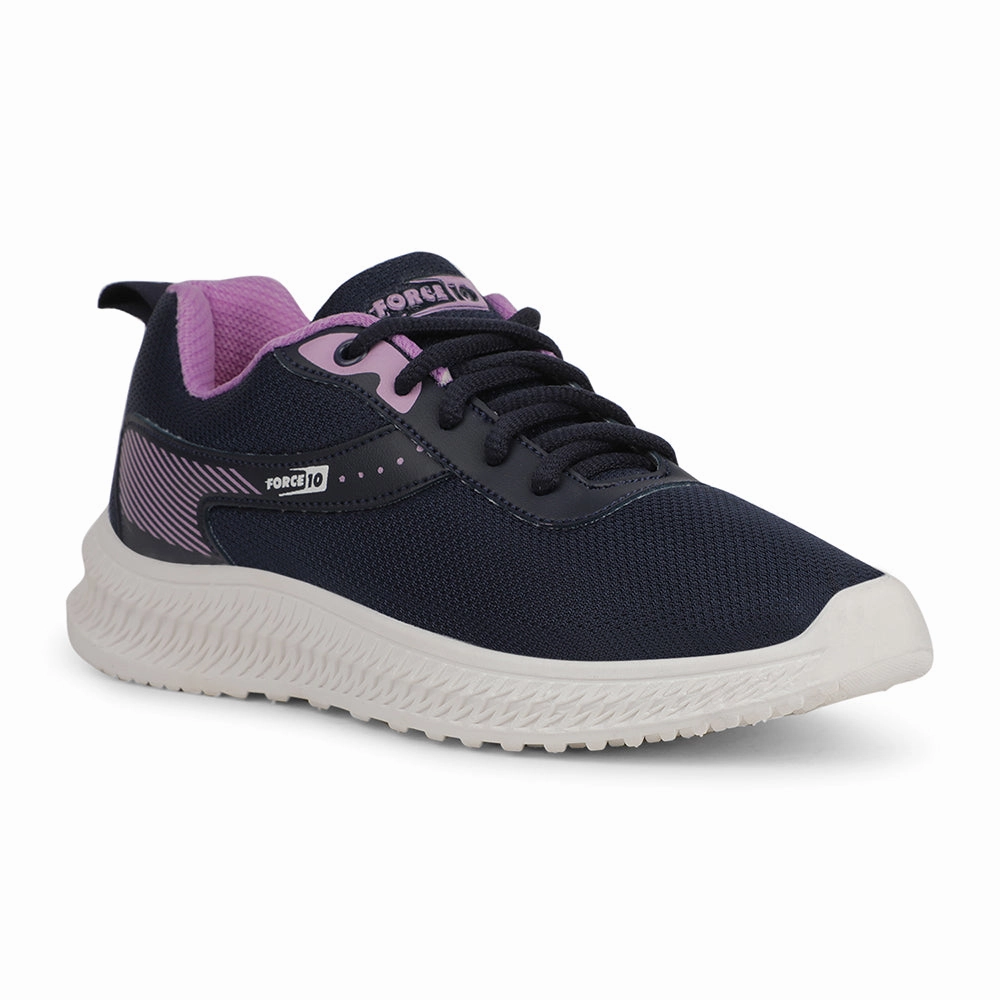 Force 10 Sports Navy Blue Walking Shoes For Women OSLO-20E By Liberty Walking In Zero Drop Shoes