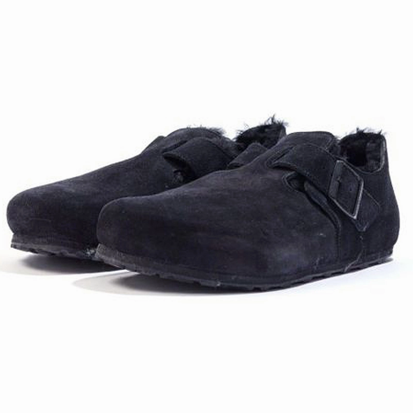 Birkenstock London Shearling Suede Unisex Slip On Shearling Black Shoes Gift Card Usa
