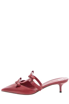 Sexy Legs And High Heels Valentino Red Leather Kitten Heels SZ 40