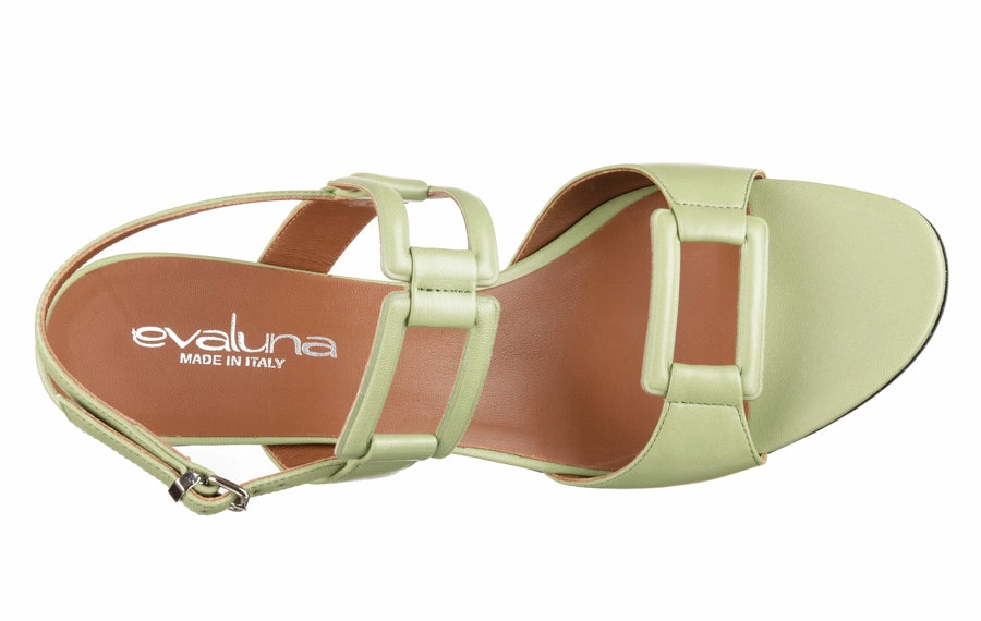 Eva Cube Green High Heel Open Toe