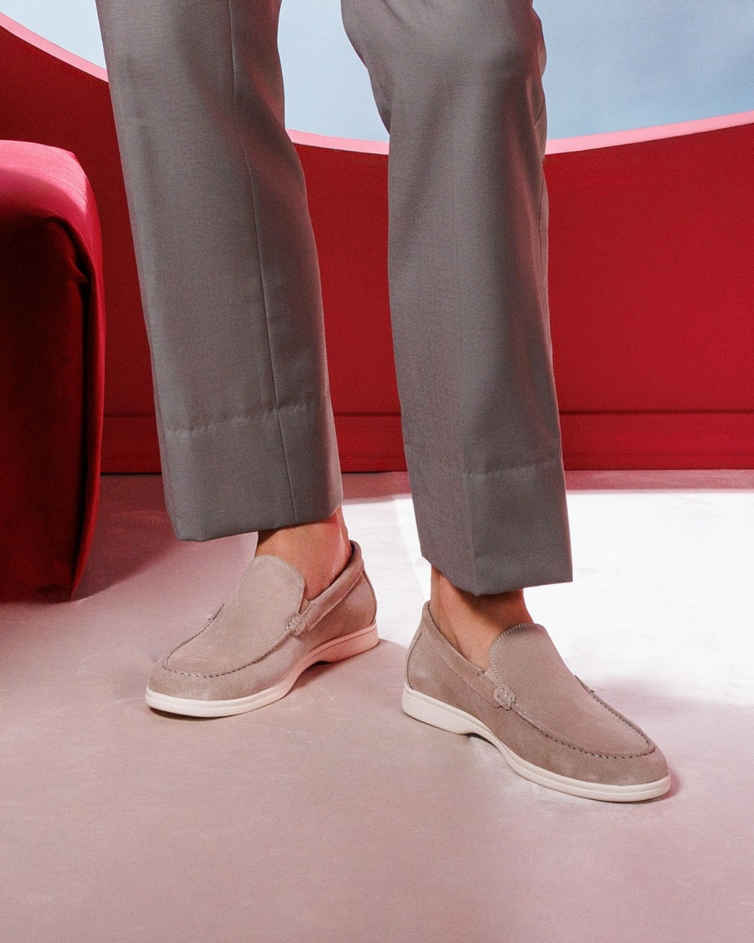 Viserys Beige Suede Flat Pedal Bike Shoe