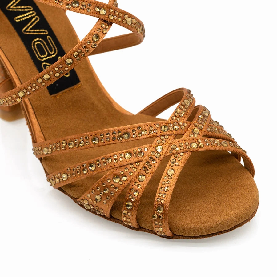 Paris Gold - Tan Gold-Rhinestones 3.5" Latin and Ballroom Dance Shoes New Balance 327 Casual Shoes