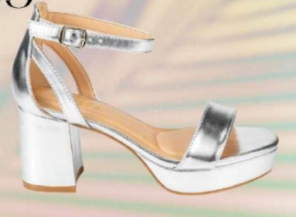 NEWDAY-03 Silver Metallic Platform Heel Wide Calf Knee High Boots Wedge Heel