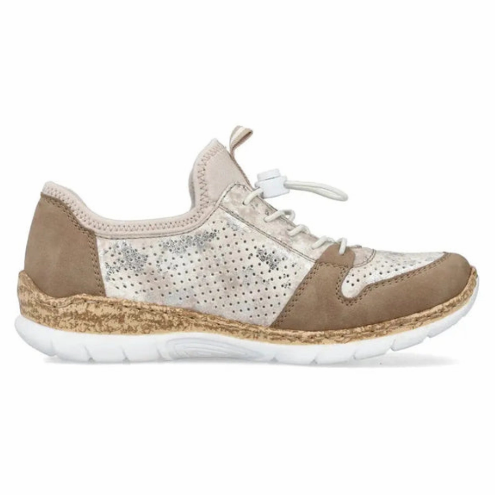Rieker Nikita 55 Shell/Beige/Silver Shoe (Women's) Competitive Walking