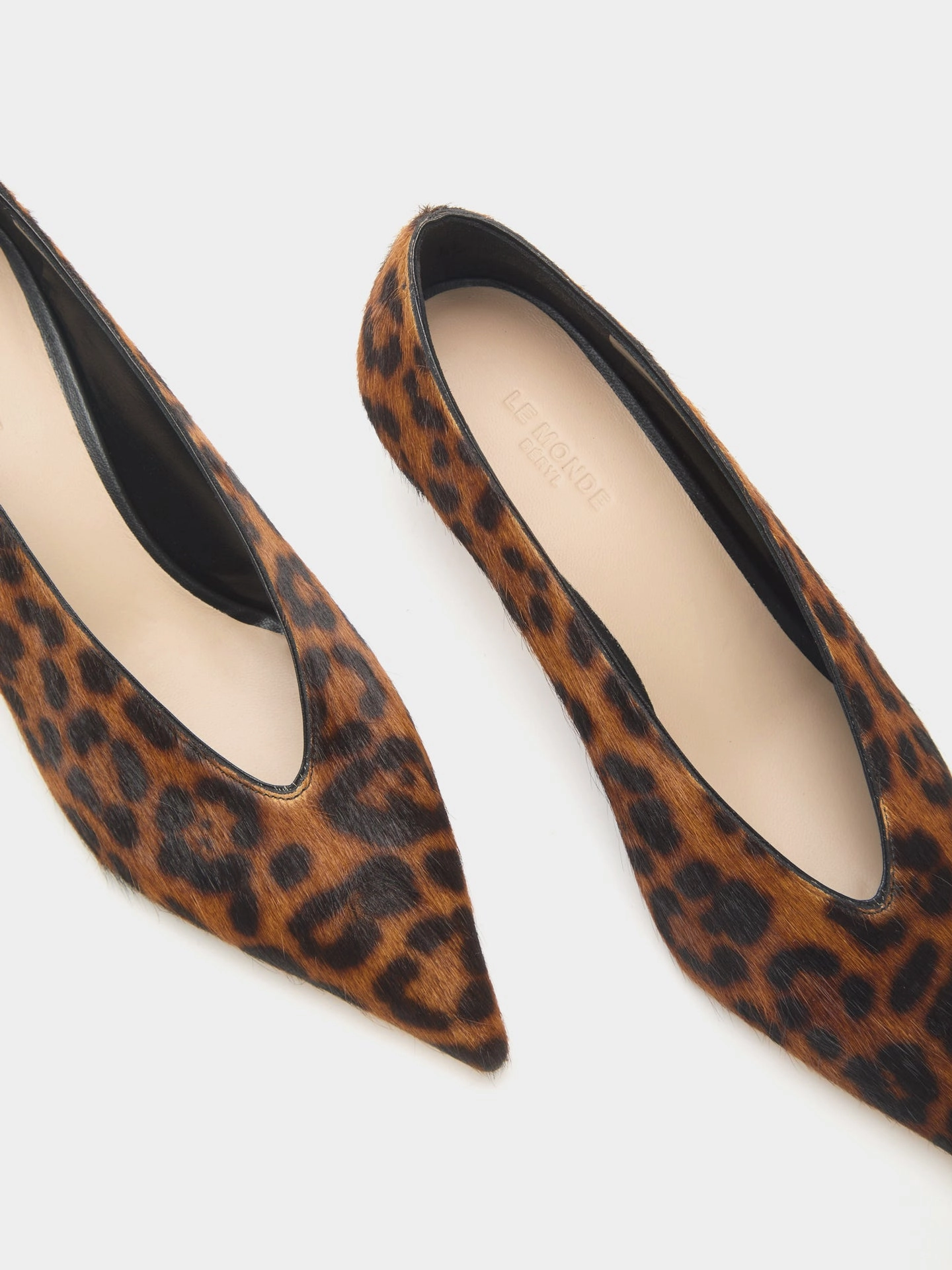 Babouche Kitten / Leopard Calf Hair Shoes High Heels Platform
