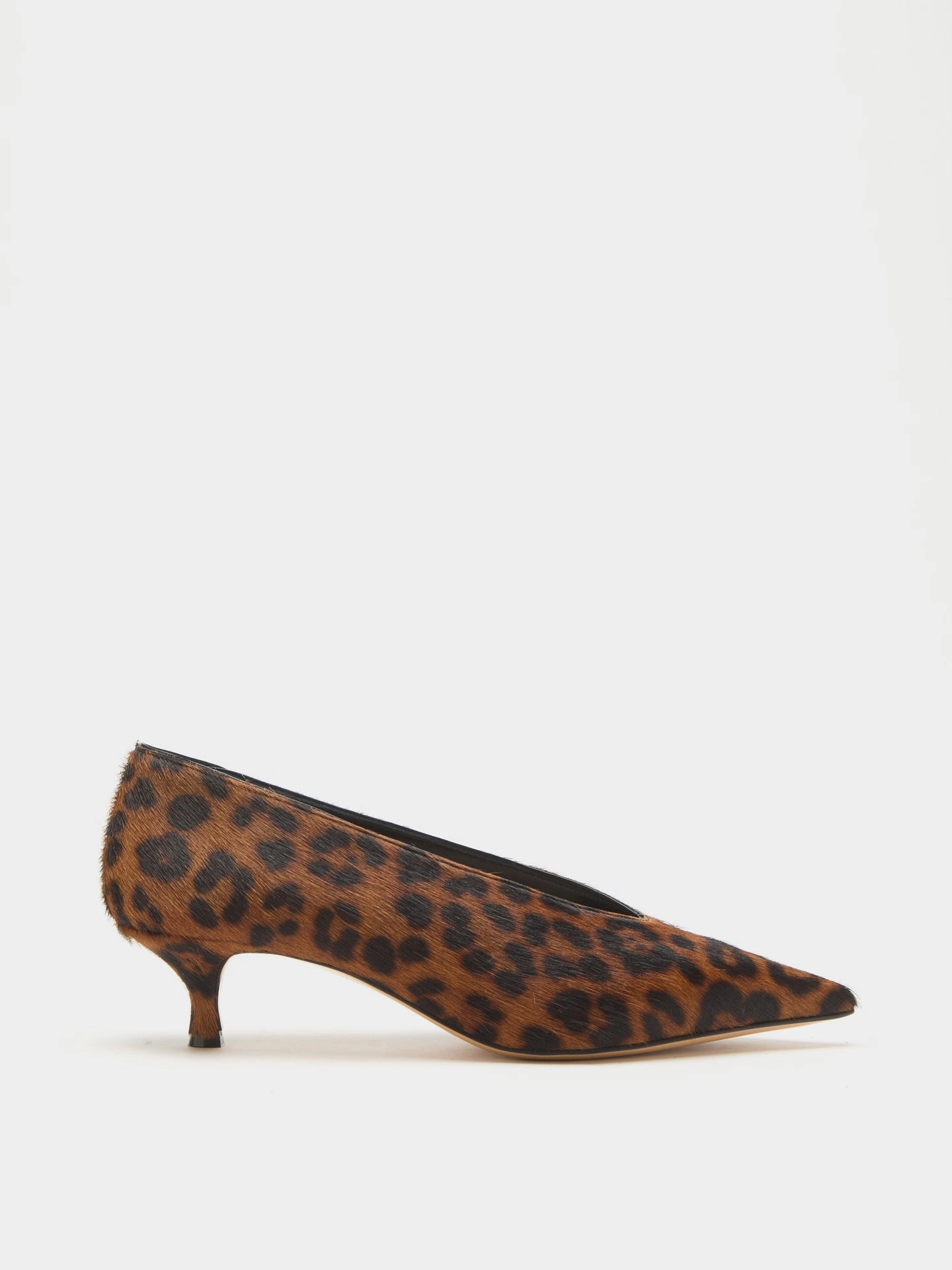 Roller High Heels Babouche Kitten / Leopard Calf Hair