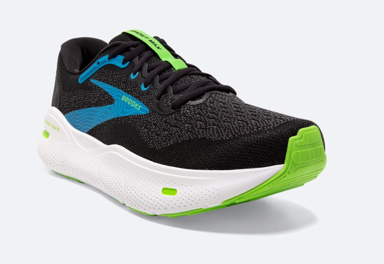 Best Shoes For Walking 10 Miles A Day Brooks Mens Ghost Max- Black/Atomic Blue/Jasmine (1104061D110)