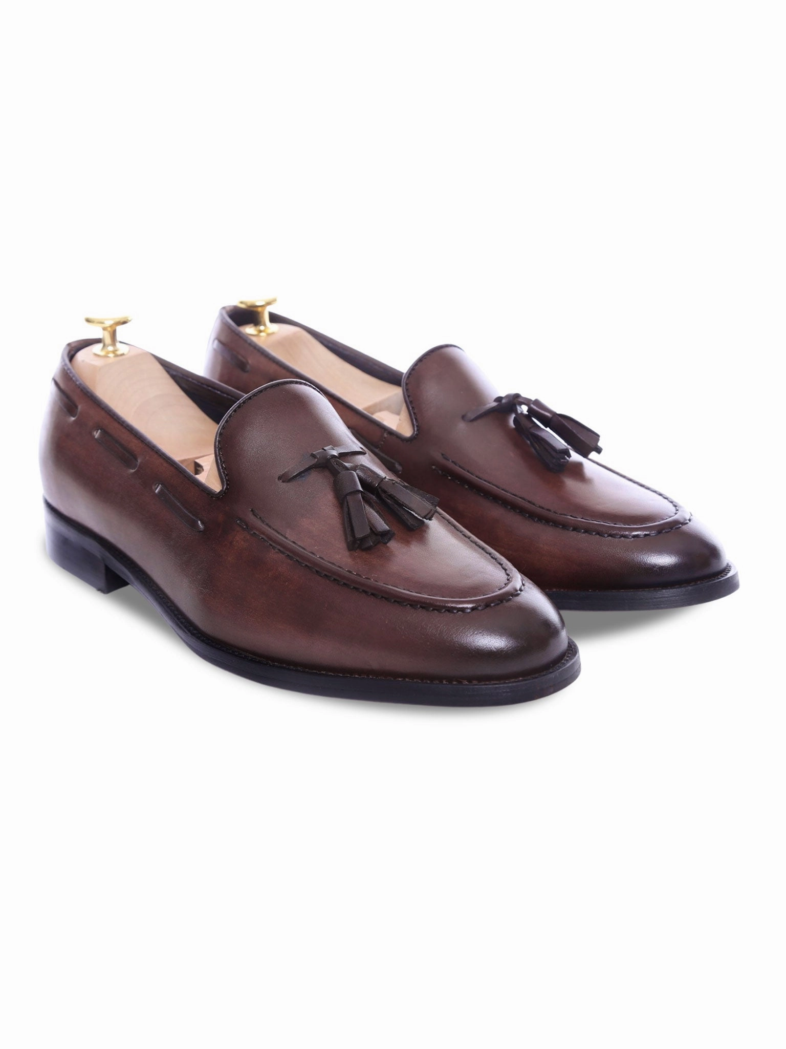 Shoe Casual Tassel Loafer - Dark Brown (Hand Painted Patina)