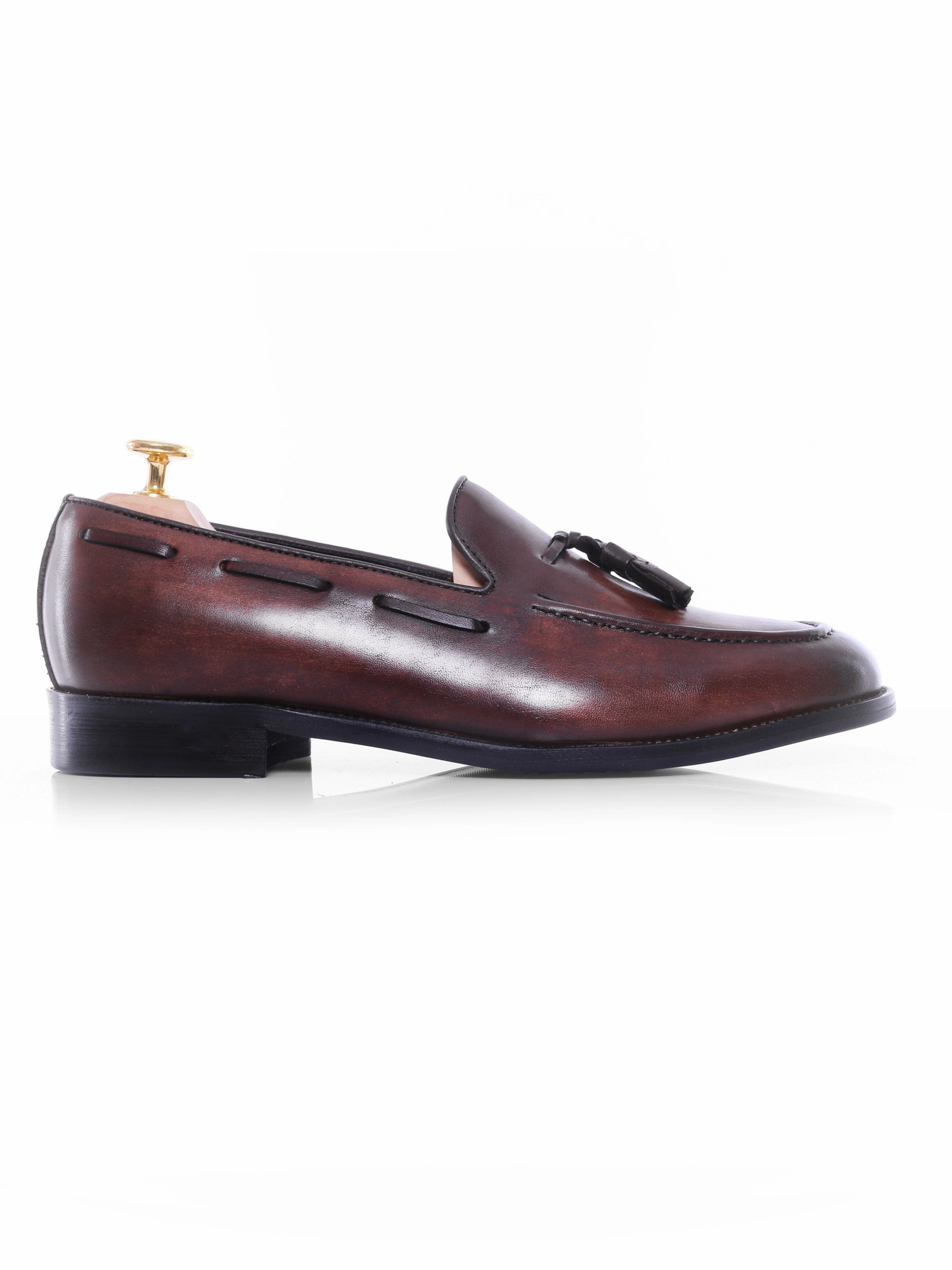 Tassel Loafer - Dark Brown (Hand Painted Patina) Full Force Low Casual Shoes