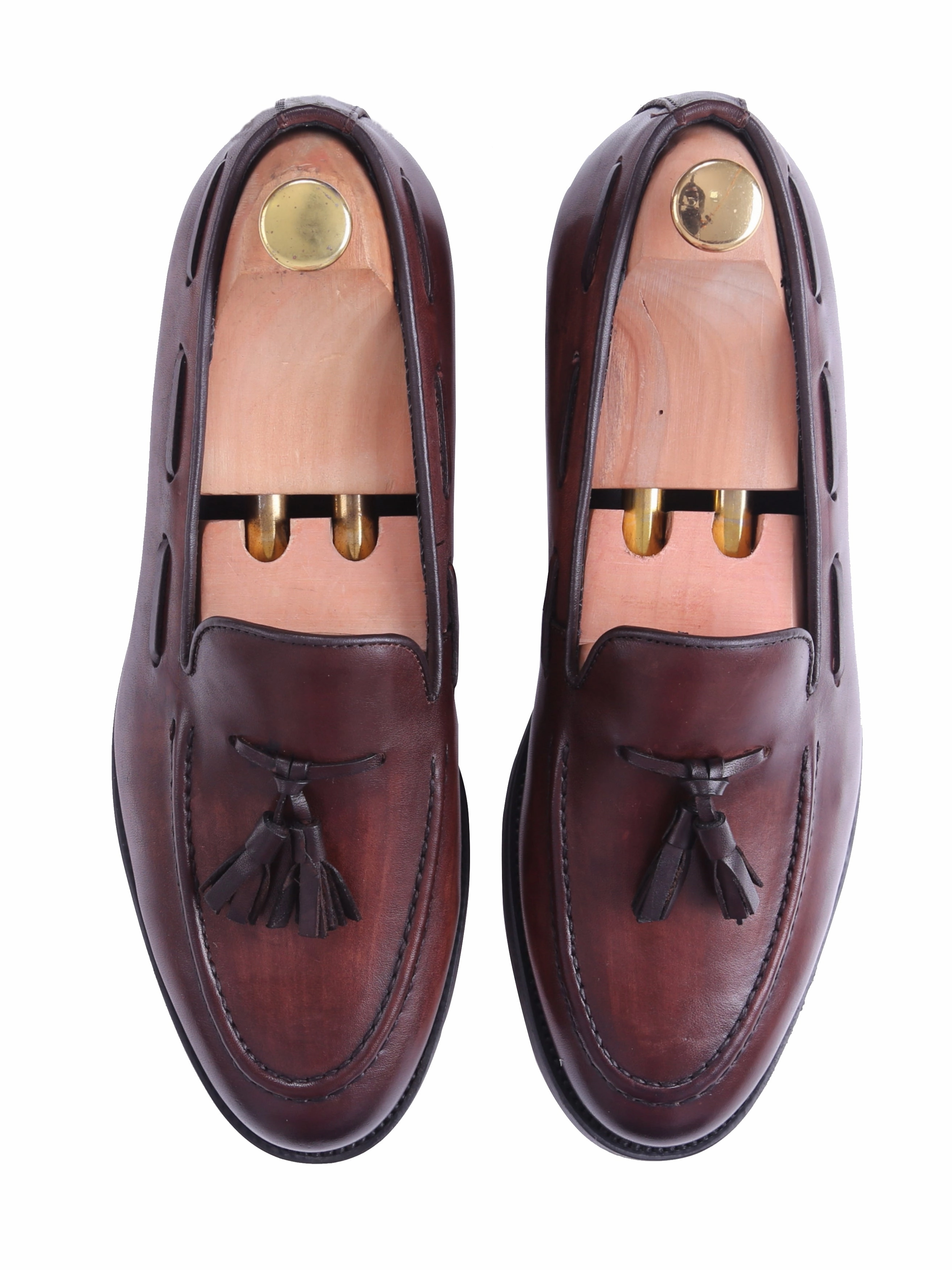 Tassel Loafer - Dark Brown (Hand Painted Patina) Most Comfortable Casual Work Shoes