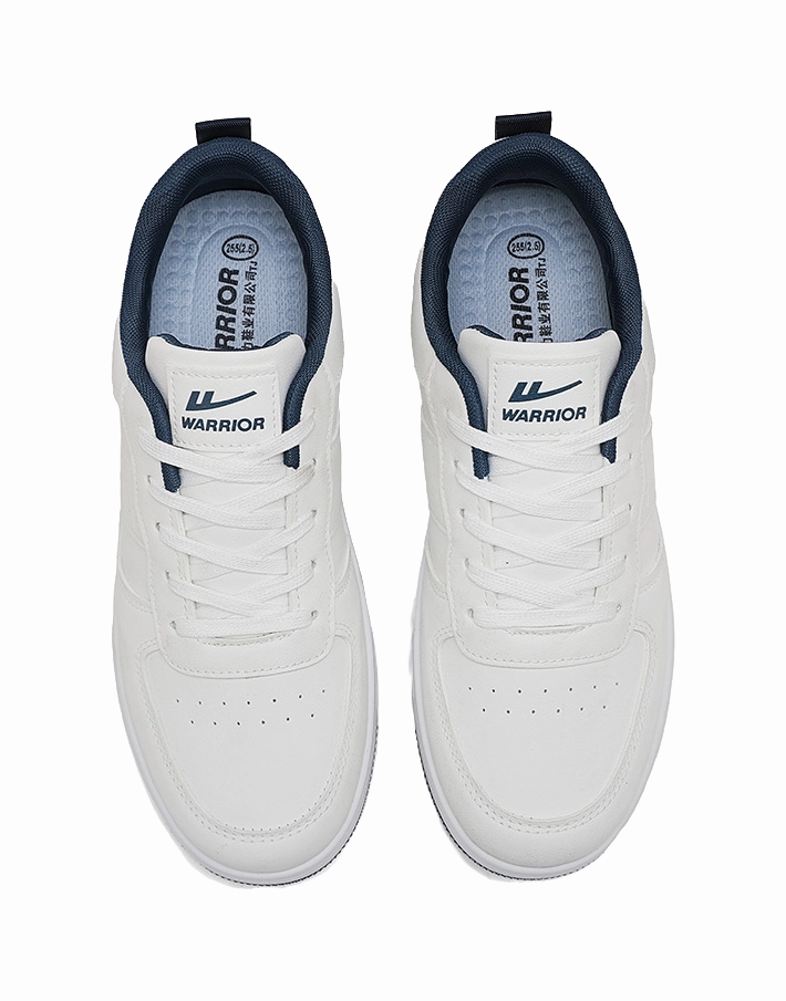 Warrior Cushioning Abrasion Resistant Lightweight Low top Skateboard Shoes Unisex White Blue Casual Comfort Shoes