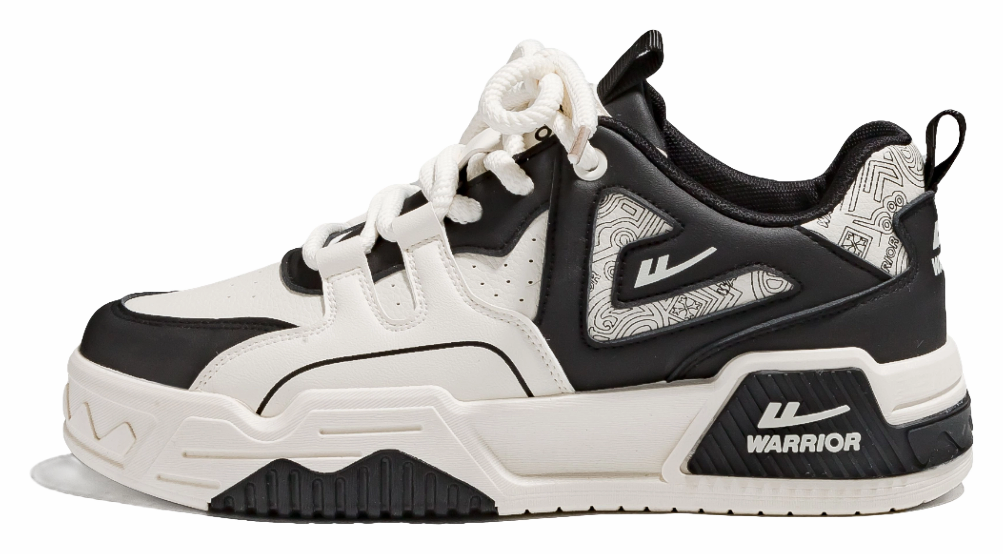 Warrior Low top Skateboard Shoes Men's White Dark Blue