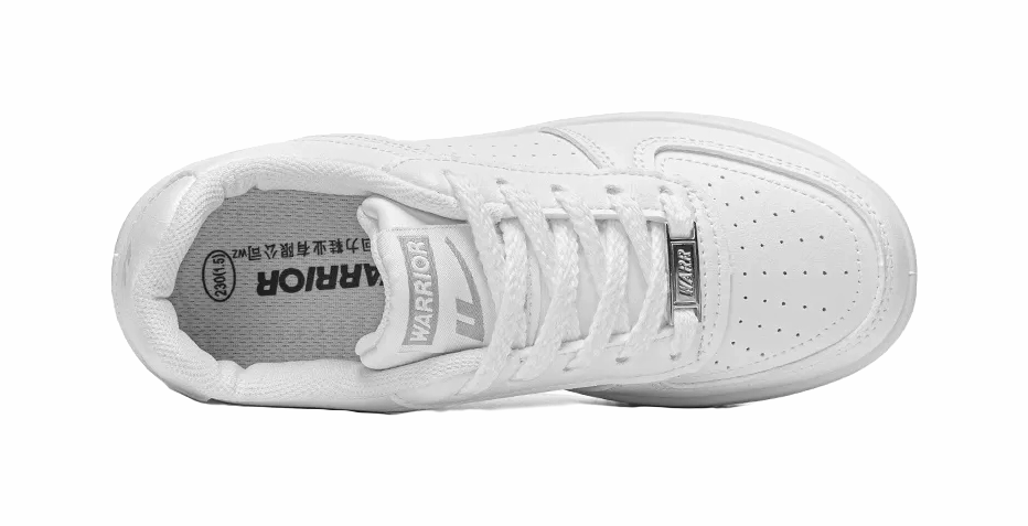 Warrior Slip Resistant, Abrasion Resistant, Breathable Low top Skateboard Shoes Unisex White Best Shoes Casual Runner