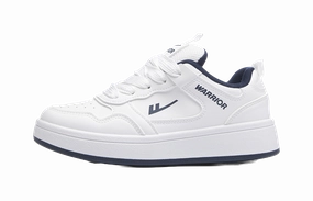 Shoes For Office Casual Warrior Slip Resistant Abrasion Resistant Low top Skateboard Shoes Unisex White Dark Blue