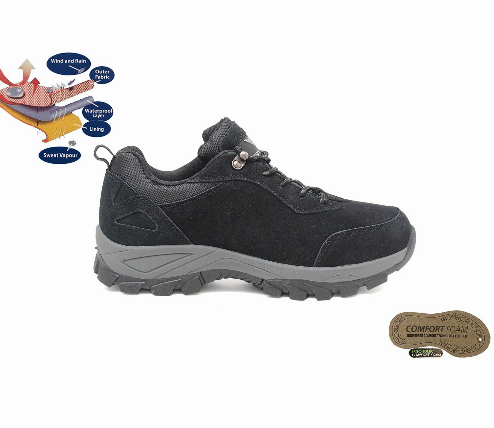 Salomon X Ultra 360 Mid Climasalomon Waterproof Hiking Boots BRECON Mens Suede Leather Hiking Boots in Black