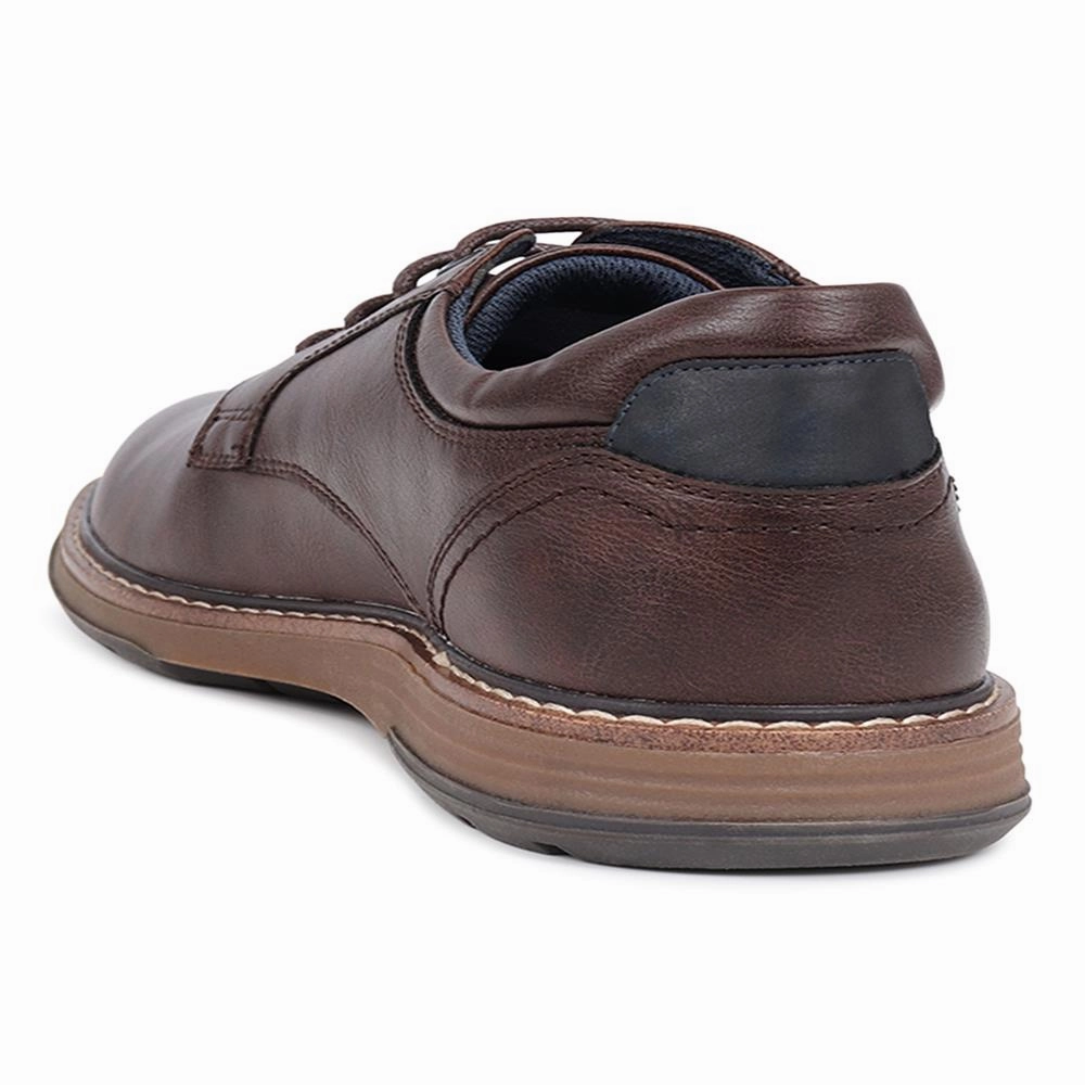 Wide Fit Lace-Up Casual Shoes - JIAHU40005 / 325 960 - Dark Brown Best Business Casual Shoes Wide Feet