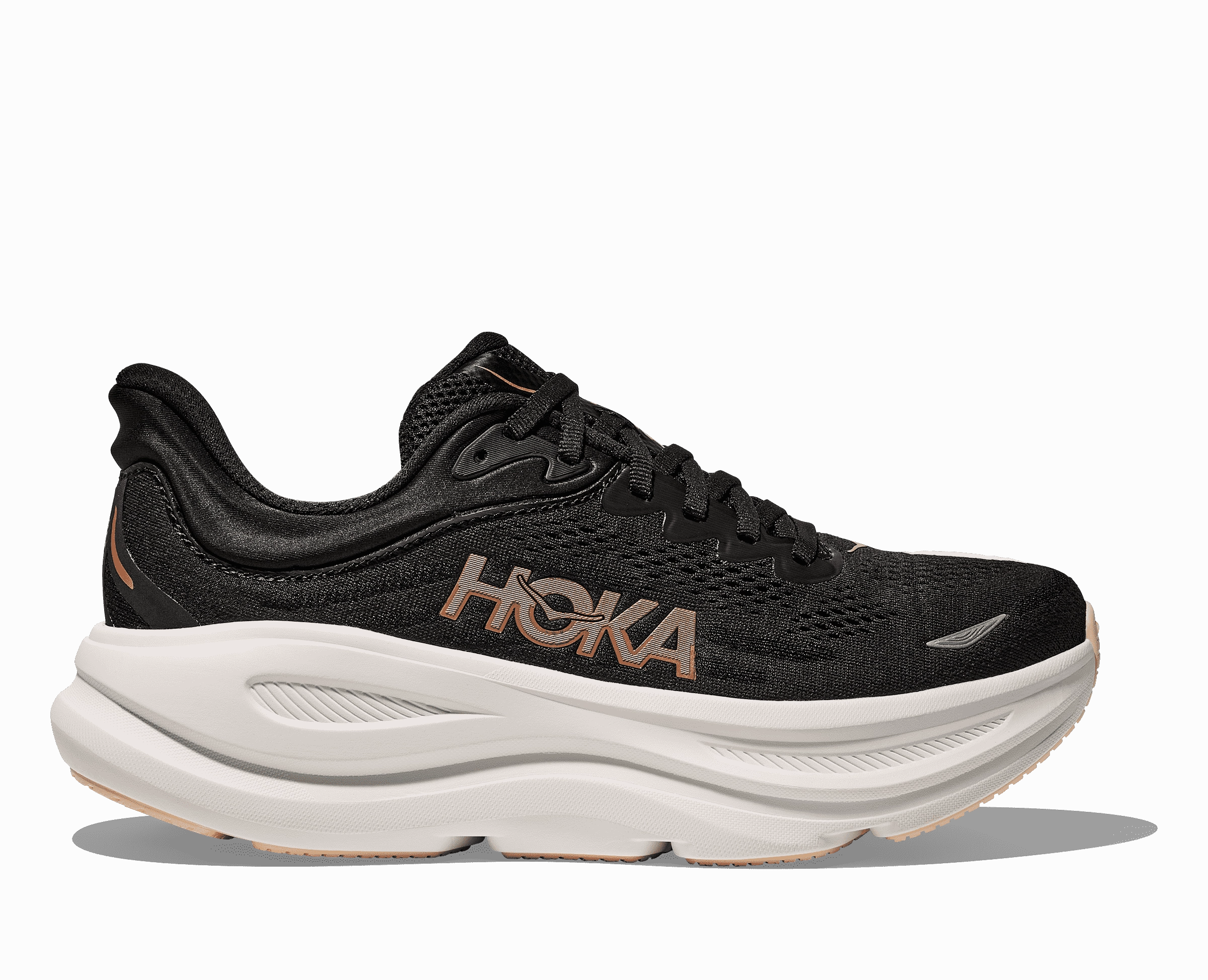 Combat Boots Vietnam Era Women's - HOKA Bondi 9 - Black/Rose Gold