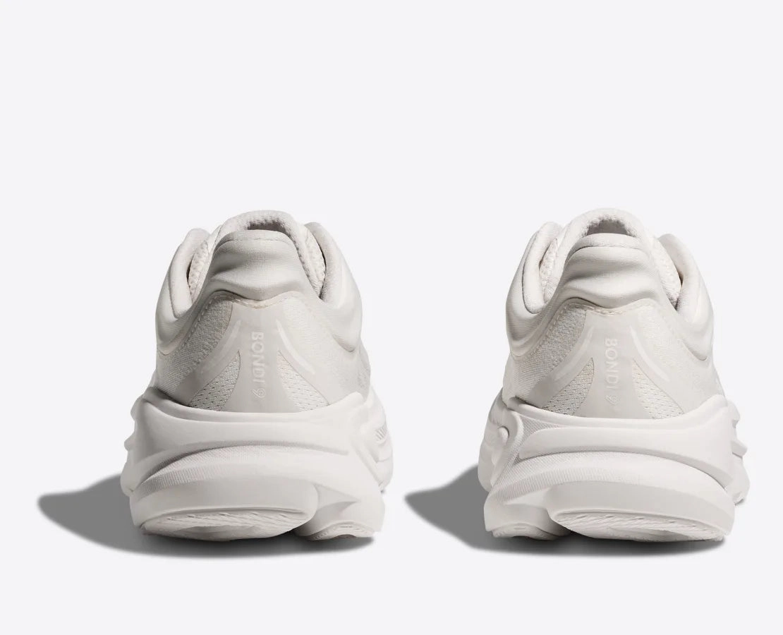 Small Heel Combat Boots Women's - HOKA Bondi 9 - White/White