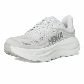 Women's - HOKA Bondi 9 Wide - Stardust/Silver Government Issued Combat Boots